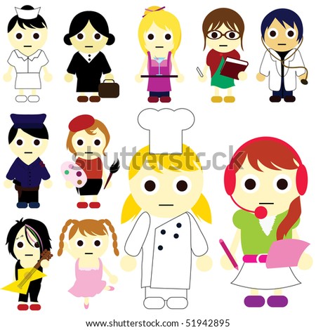 Cartoon Kids Career Stock Vector Illustration 51942895 : Shutterstock