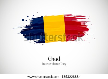 Happy independence day of Chad with creative brush flag background