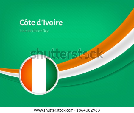 Creative independence day of Cote dIvoire greeting background with wavy flag illustration