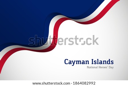 Artistic wavy Cayman Islands country flag background for national heroes day