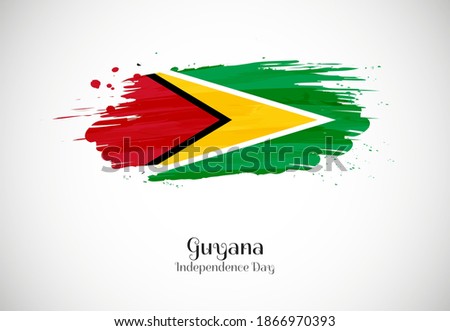 Happy independence day of Guyana with creative brush flag background