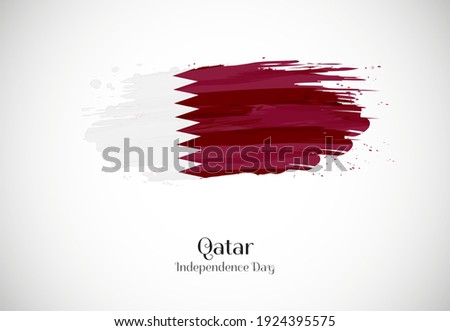 Happy independence day of Qatar with creative brush flag background