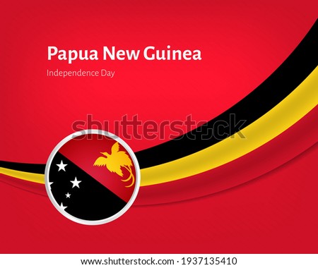 Creative independence day of Papua New Guinea greeting background with wavy flag illustration