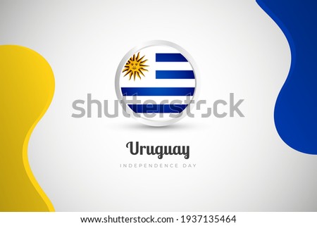 Independence day of Uruguay country with country flag geometric greeting background