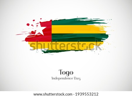 Happy independence day of Togo with creative brush flag background