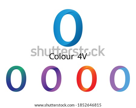 Premium Vector Logo in 5 color variations,Vector for letter O design template, O logo, 0 logo,Letter O number,0 logo icon,0 vector,Creative 0 Number,creative o letter design, new logo