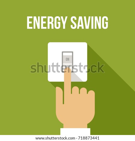 Vector concept of energy saving. Flat style.