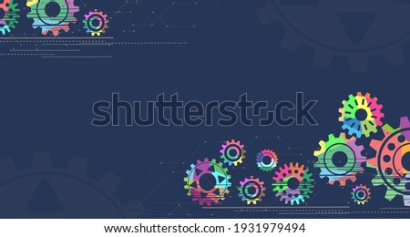 gear abstract technology background with geometric colorful . EP.2.Used to decorate on message boards, advertising boards, publications and other works