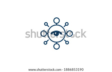 NETWORK VISIBILITY Abstract Monogram Icon Logo vector illustration