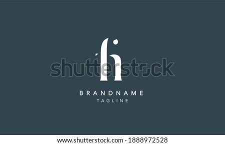 FH Lowercase Letter Initial Icon Logo Design Vector Illustration