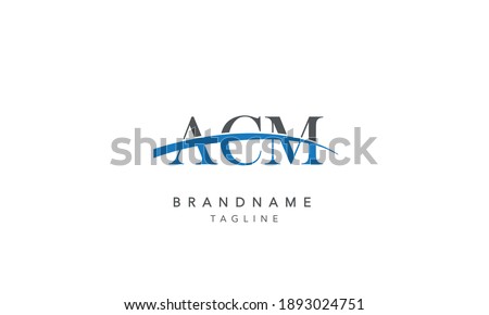 ACM Alphabet initial swoosh Abstract Icon Logo vector illustration