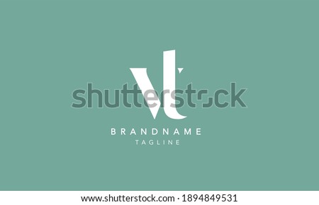 VT Lowercase Letter Initial Icon Logo Design Vector Illustration