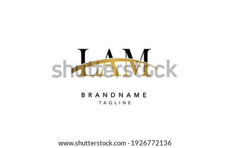 LAM Alphabet initials, Abstract swoosh Icon Logo vector illustration