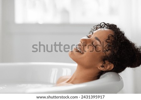 Similar – Image, Stock Photo Woman bathing in the sea