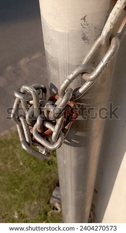 Similar – Image, Stock Photo Barrier chain due to corona virus | corona thoughts