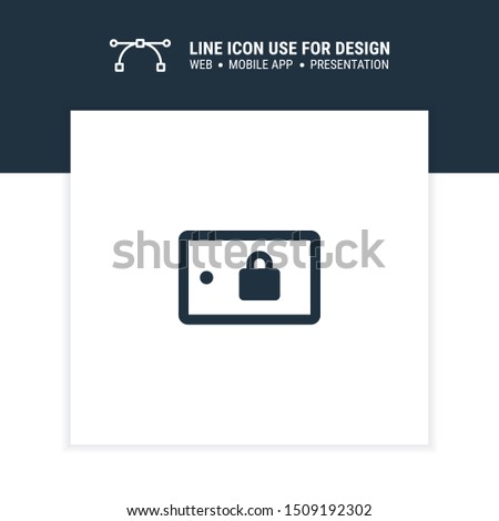 mobile smartphone screen lock landscape sign icon design vector illustration