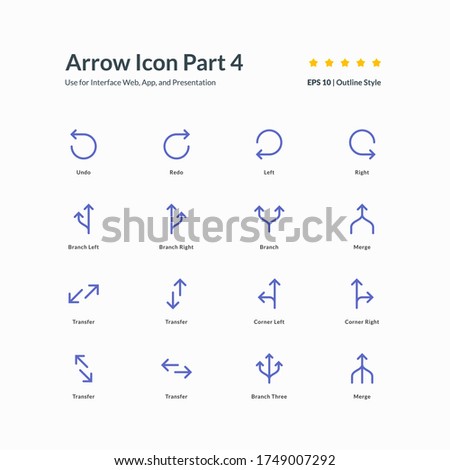 Arrow icon set interface app part 4 graphic design vector illustration for interface mobile web presentation