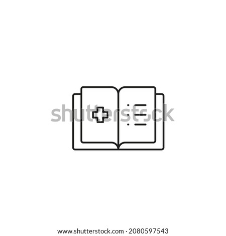 medical book guide icon line style graphic design vector