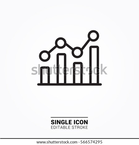 Icon bar chart single icon simple graphic designs