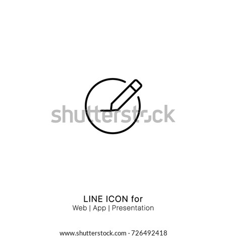 Icon Circle compose draw edit write graphic design single icon vector