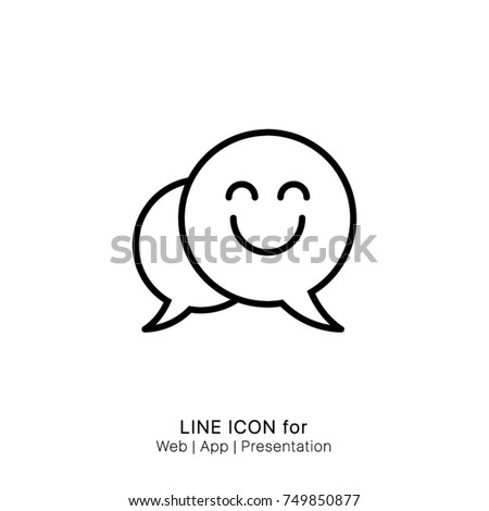 Icon chat, chatting, comment, happy, message, bubble, smile face, smiley graphic design single icon vector
