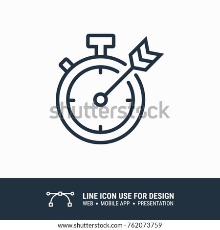 Icon deadline, most important task, stopwatch, target, urgent graphic design single icon vector illustration