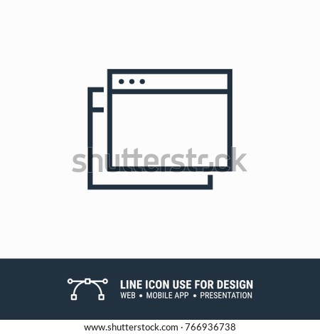 Icon browser multiple windows graphic design single icon vector illustration