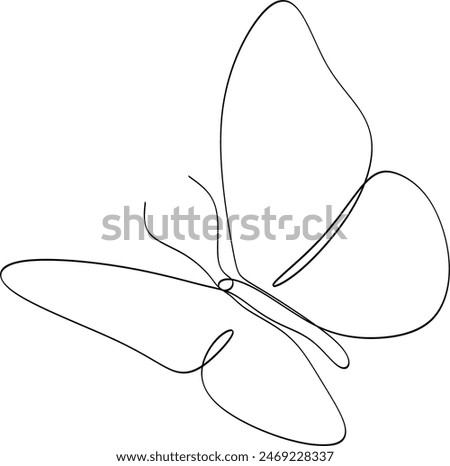 Graceful butterflies in line art style with abstract shapes. Vector illustrations for decoration, graphic design, logo.  Without artificial intelligence