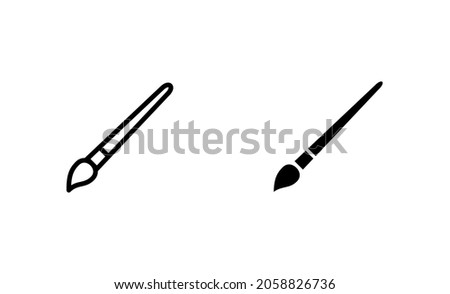 Paint icons set. paint brush sign and symbol. paint roller icon vector