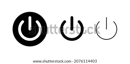 Power icons set. Power Switch sign and symbol. Electric power