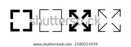 Fullscreen Icon vector. Expand to full screen sign and symbol. Arrows symbol
