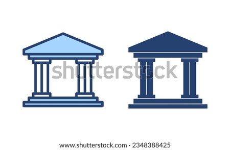 Bank icon vector. Bank sign and symbol, museum, university