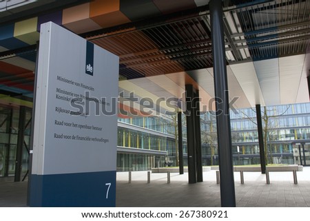 The Hague , The Netherlands - april 7 , 2015: The Dutch Ministry of the Interior and Kingdom Relations and Ministry of Finance
