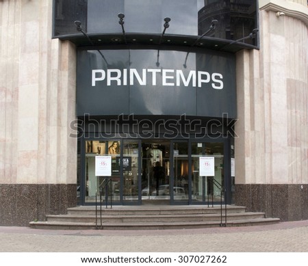 nancy,france-august 15, 2015: Printemps fasion beauty store in the center of Nancy in France