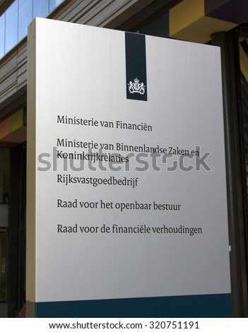 THe Hague , The Netherlands-september 26 , 2015: The Dutch Ministry of the Interior and Kingdom Relations and Ministry of Finance