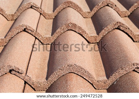 Detail of red tile roof