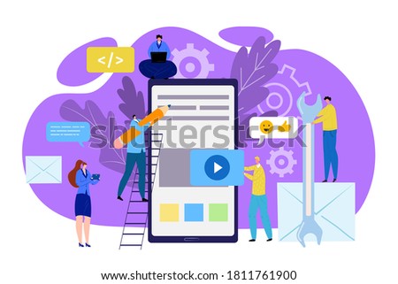 User friendly interface, UX modern concepts vector illustration. Flat icons and creative graphic objects, elements for web design, infographics in smartphone app. User friendly technologies and media.