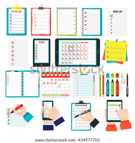 Agenda list concept vector illustration