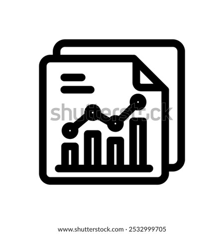 Data Report Icon Line Style Finance Simple Design Perfect Vector Illustrations. 