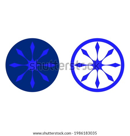 Abstract Steering Wheel cardinal direction logo template in flat design monogram illustration