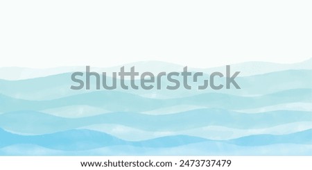 Ocean wave curve line vector background. Abstract ocean splashing waves.. Luxury design with underwater plants and watercolor splash. Template design for text, packaging and prints.