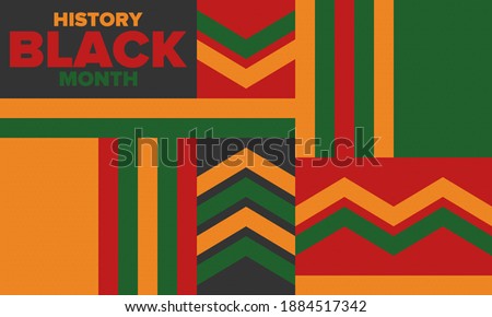 Black History Month. African American History. Celebrated annual. In February in United States and Canada. In October in Great Britain. Poster, card, banner, background. Vector illustration