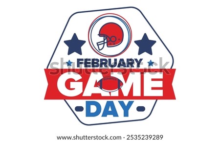 Game Day. American football playoff. Football Party in United States. Final game of regular season. Professional team championship. Ball for american football. Sport poster design. Vector illustration