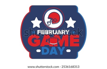 Game Day. American football playoff. Football Party in United States. Final game of regular season. Professional team championship. Ball for american football. Sport poster design. Vector illustration