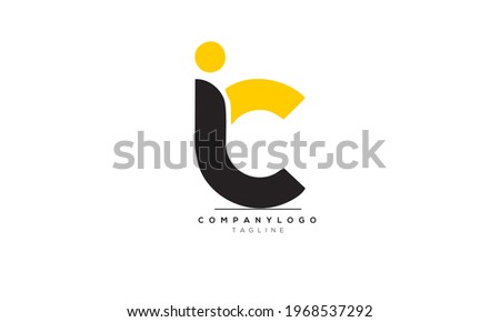  Alphabet IC , CI  initial Letter Monogram Icon Logo vector illustration
