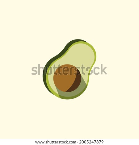 avocado (Persea americana Mill) isolated on a white background. Realistic vector of fresh avocado fruit isolated on a white background. Whole and cut in half avocado with holes
