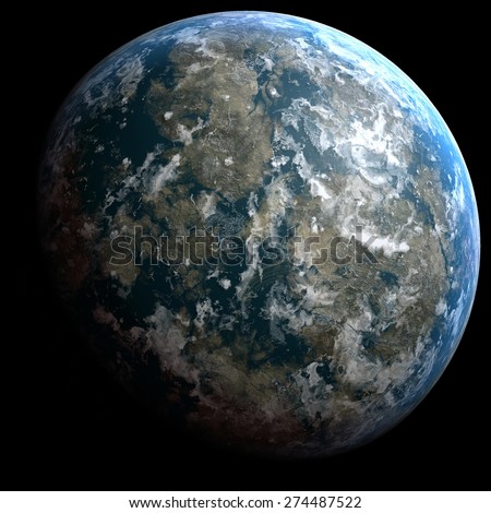 Alien Earth-like Planet - Digital Rendering