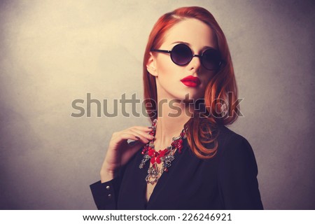 Portrait of a style redhead women