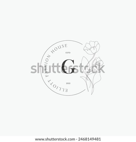 G letter logo with a creative floral concept for company business beauty real estate premium vector