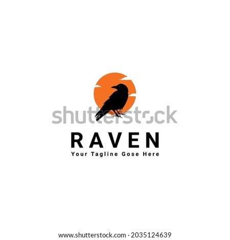 Raven logo design vector illustration 